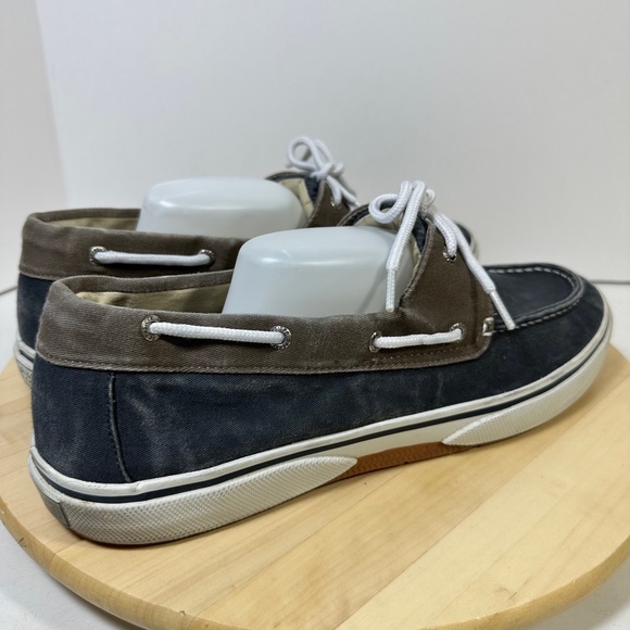Sperry Top Sider Bahama Canvas Boat Shoe #0561333 Two Tone Oyster Blue Mens 14 - Picture 6 of 10